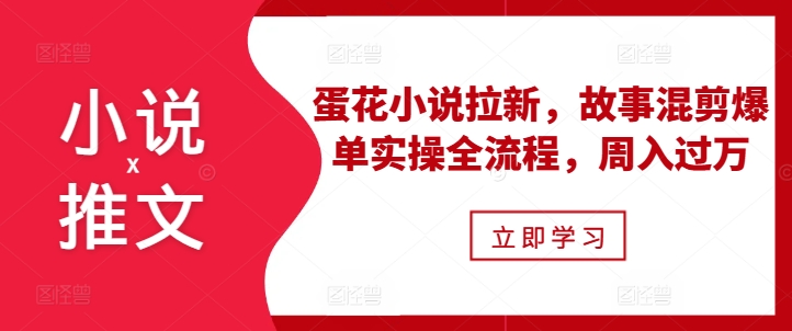 小说推文之蛋花小说拉新，故事混剪爆单实操全流程，周入过万-点子口袋网