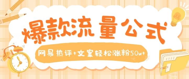 爆款流量公式，网易热评+文案轻松涨粉50w+【揭秘】-点子口袋网