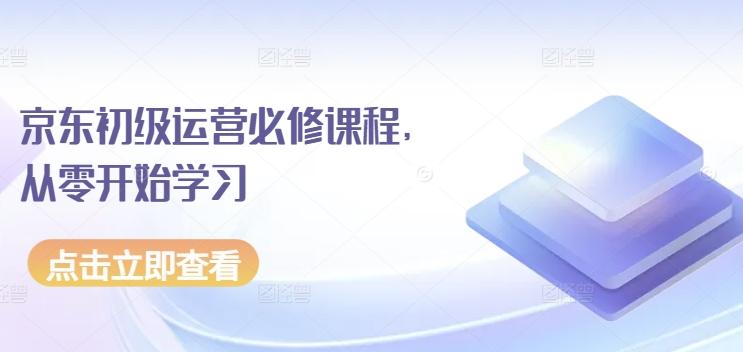 京东初级运营必修课程，从零开始学习-点子口袋网