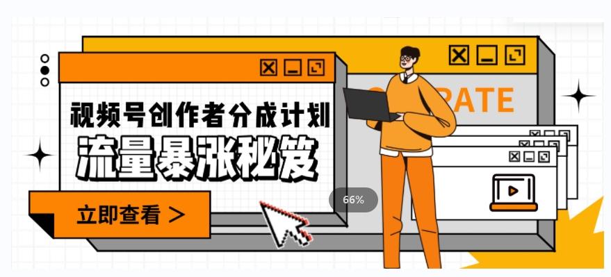 一条视频收益3000+，一条作品涨粉2000+，视频号流量爆炸·的秘籍-点子口袋网