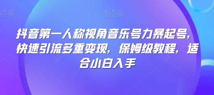 抖音第一人称视角音乐号力暴起号，快速引流多重变现，保姆级教程，适合小白入手-点子口袋网
