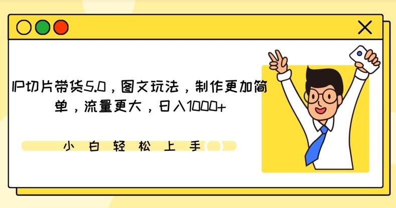 IP切片带货5.0，图文玩法，制作更加简单，流量更大，日入1000+【揭秘】-点子口袋网