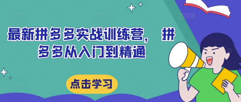 最新拼多多实战训练营， 拼多多从入门到精通-点子口袋网