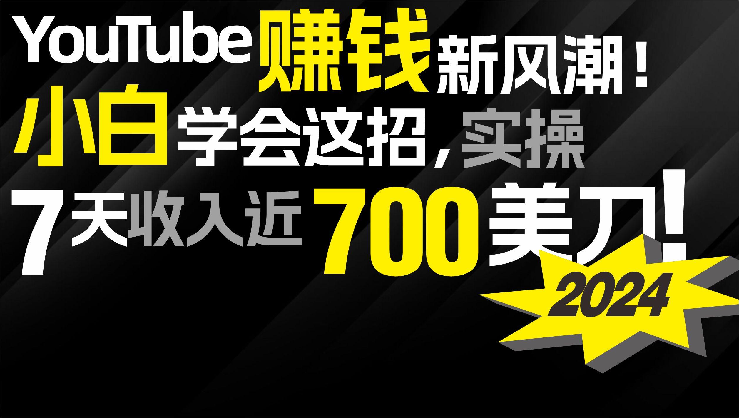 (9647期)2024 YouTube赚钱新风潮！小白学会这招，7天收入近7百美金！-点子口袋网