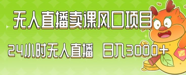 2024最新玩法无人直播卖课风口项目，全天无人直播，小白轻松上手【揭秘】-点子口袋网