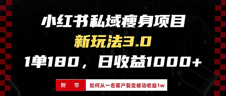 小红书瘦身项目3.0模式，新手小白日赚收益1000+(附从一名客户裂变收益...-点子口袋网