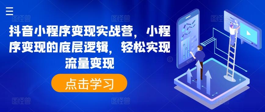 抖音小程序变现实战营，小程序变现的底层逻辑，轻松实现流量变现-点子口袋网