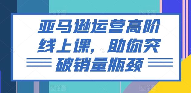 亚马逊运营高阶线上课，助你突破销量瓶颈-点子口袋网