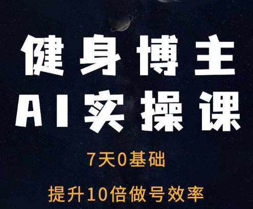健身博主AI实操课——7天从0到1提升10倍做号效率-点子口袋网