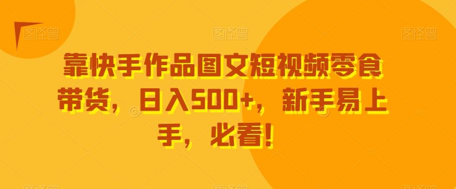 靠快手作品图文短视频零食带货，日入500+，新手易上手，必看！-点子口袋网
