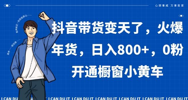 抖音带货变天了，火爆年货，日入800+，0粉开通橱窗小黄车【揭秘】-点子口袋网