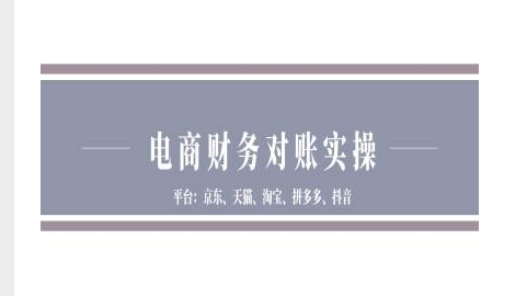 电商财务对账实操-京东天猫淘宝拼多多抖音电商财务对账-点子口袋网