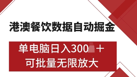 港澳数据全自动掘金，单电脑日入5张，可矩阵批量无限操作【仅揭秘】-点子口袋网