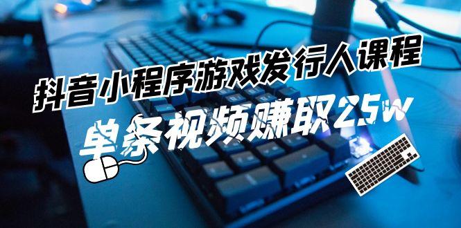 抖音小程序游戏发行人课程：带你玩转游戏任务变现，单条视频赚取25w-点子口袋网