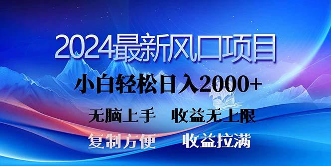 2024最新风口！三分钟一条原创作品，日入2000+，小白无脑上手，收益无上限-点子口袋网