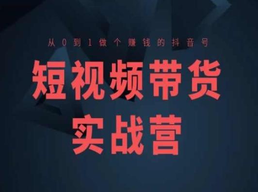 短视频带货实战营(高阶课)，从0到1做个赚钱的抖音号-点子口袋网