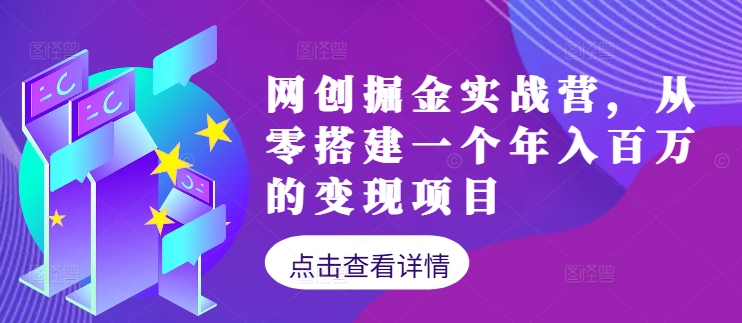 网创掘金实战营，从零搭建一个年入百万的变现项目(持续更新)-点子口袋网