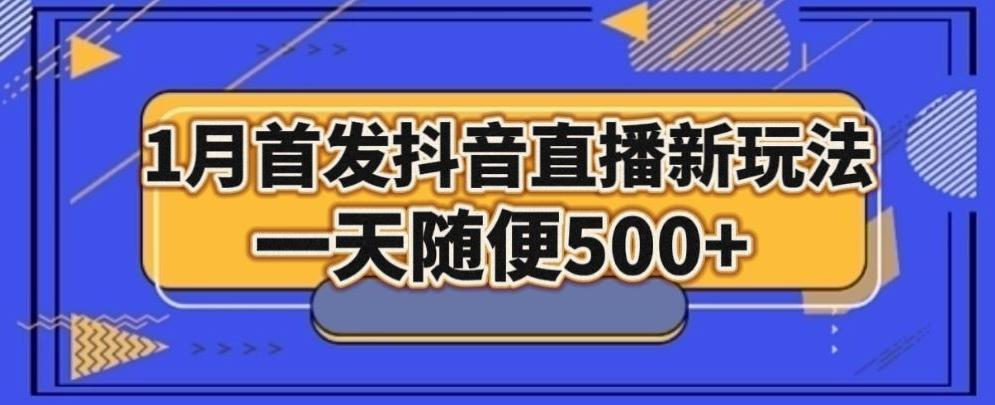 1月手法，抖音直播最新玩法，一天随便500+-点子口袋网