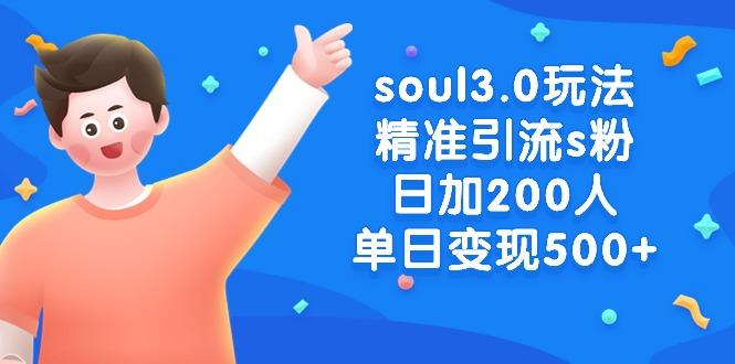 soul3.0玩法精准引流s粉，日加200人单日变现500+-点子口袋网