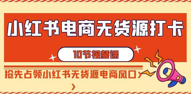 小红书电商-无货源打卡，抢先占领小红书无货源电商风口(10节课)-点子口袋网