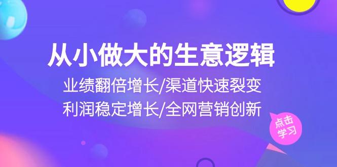 从小做大生意逻辑：业绩翻倍增长/渠道快速裂变/利润稳定增长/全网营销创新-点子口袋网