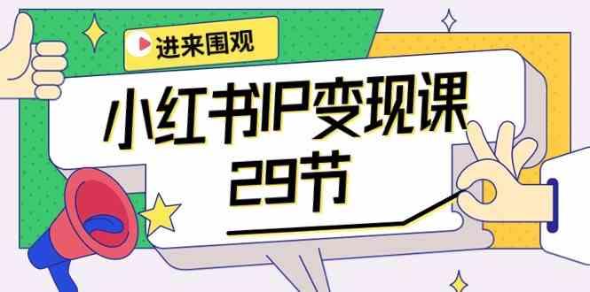 小红书IP变现课：开店/定位/IP变现/直播带货/爆款打造/涨价秘诀/等等/29节-点子口袋网