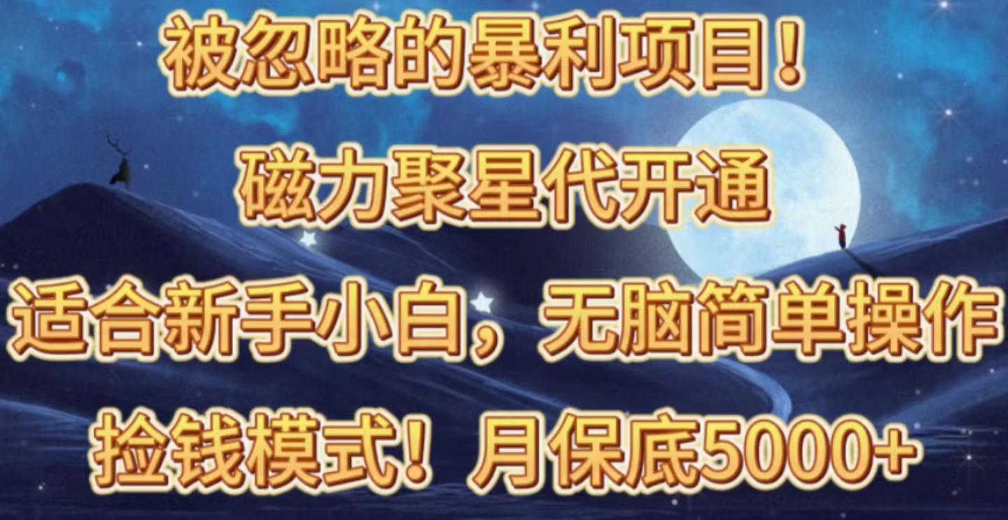 被忽略的暴利项目！磁力聚星代开通捡钱模式，轻松月入五六千-点子口袋网