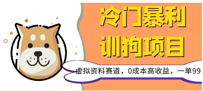 冷门暴利的训狗项目，虚拟资料赛道，0成本高收益，一单99-点子口袋网
