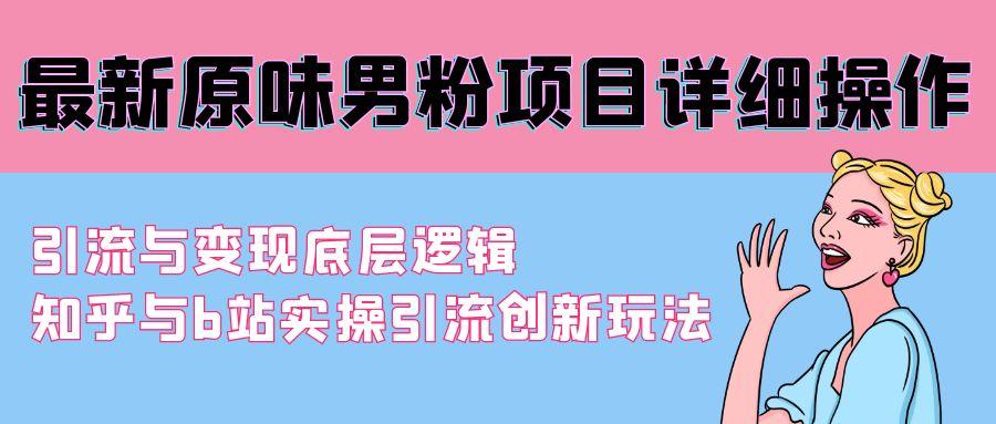 最新原味男粉项目详细操作 引流与变现底层逻辑+知乎与b站实操引流创新玩法-点子口袋网
