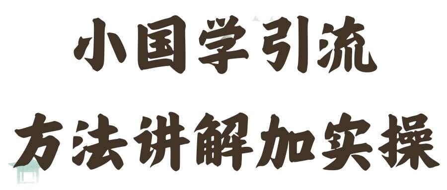 国学引流方法实操教学，日加50个精准粉【揭秘】-点子口袋网