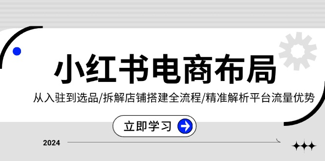小红书电商布局：从入驻到选品/拆解店铺搭建全流程/精准解析平台流量优势-点子口袋网