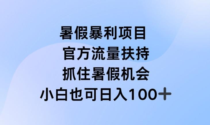 暑假暴利直播项目，官方流量扶持，把握暑假机会【揭秘】-点子口袋网