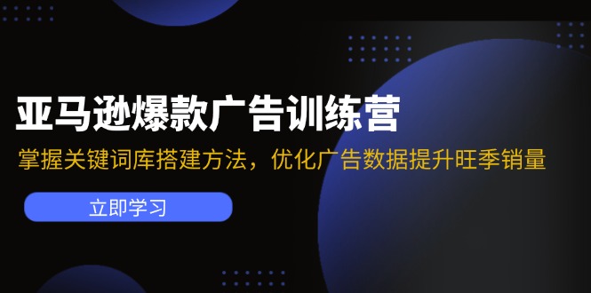 亚马逊爆款广告训练营：掌握关键词库搭建方法，优化广告数据提升旺季销量-点子口袋网