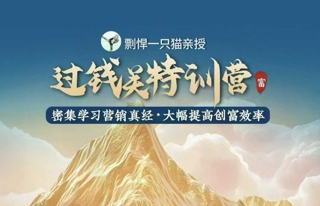 剽悍一只猫-过钱关特训营，学习营销真经 大幅度提高创富效率-点子口袋网