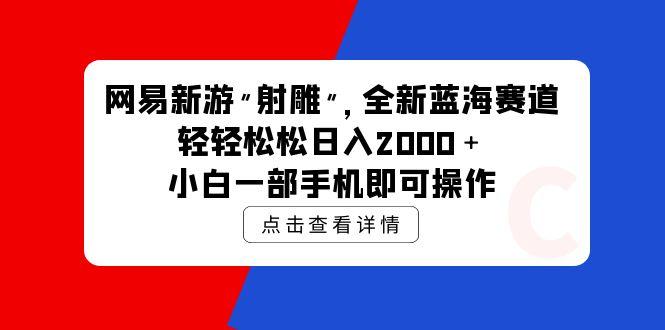 (9936期)网易新游 射雕 全新蓝海赛道，轻松日入2000＋小白一部手机即可操作-点子口袋网
