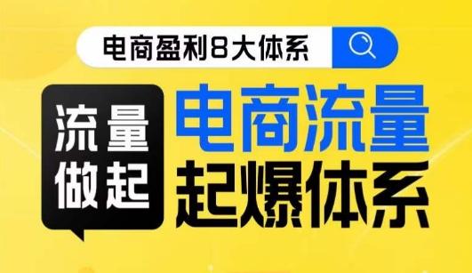 8大体系流量篇·流量做起，电商流量起爆体系线上课-点子口袋网