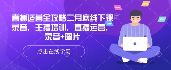 直播运营全攻略二月底线下课录音，主播培训，直播运营，录音+图片-点子口袋网