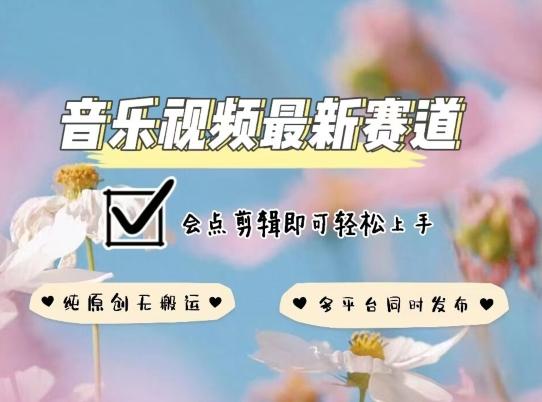 音乐视频赛道最新玩法，纯原创不违规，可所有平台同时发布，会点剪辑即可轻松拿捏【揭秘】-点子口袋网