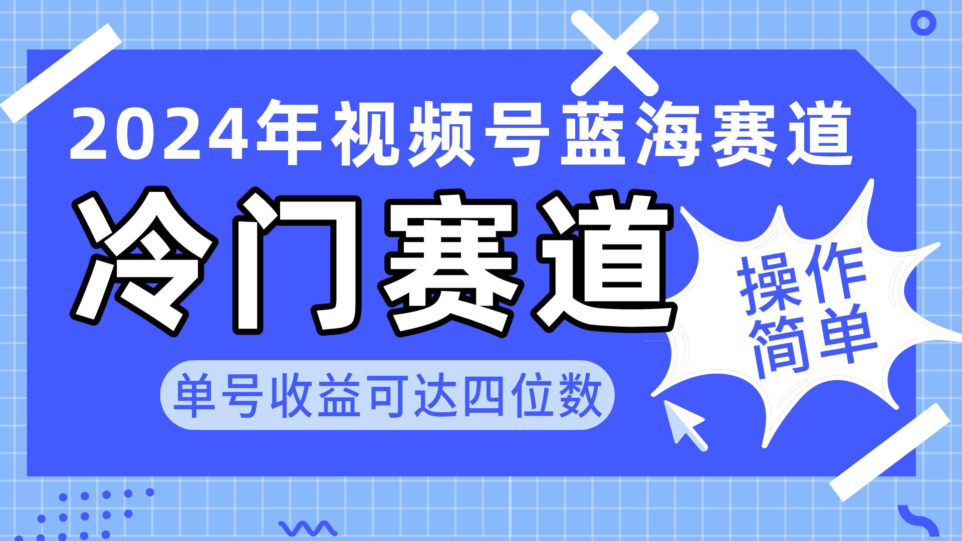 2024视频号冷门蓝海赛道，操作简单 单号收益可达四位数(教程+素材+工具-点子口袋网