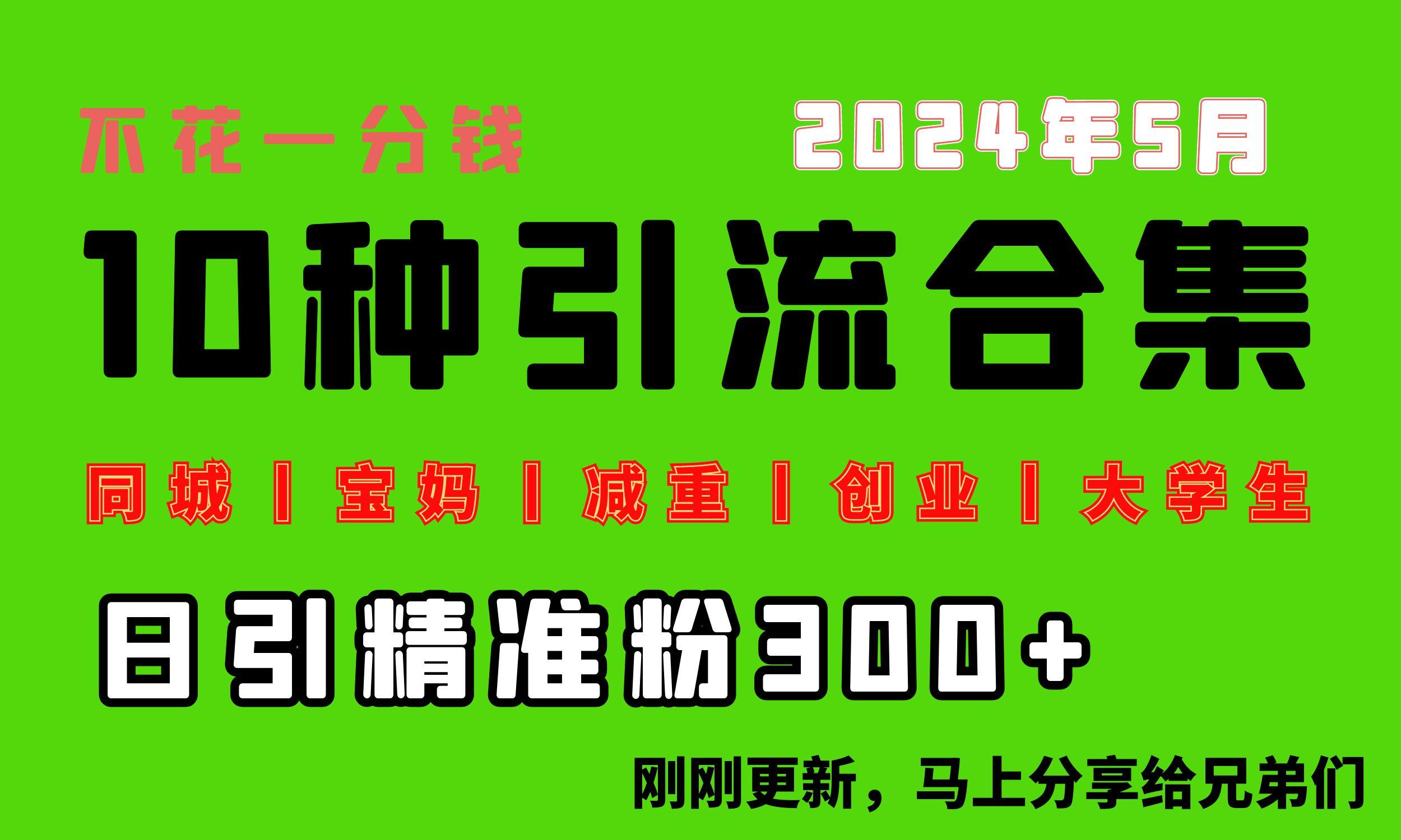 0投入，每天搞300+“同城、宝妈、减重、创业、大学生”等10大流量！-点子口袋网
