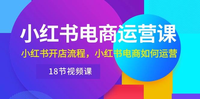 小红书·电商运营课：小红书开店流程，小红书电商如何运营(18节视频课-点子口袋网