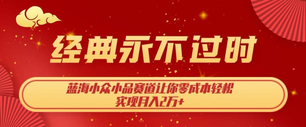 经典永不过时，蓝海小众小品赛道，让你零成本轻松实现月入2万+-点子口袋网
