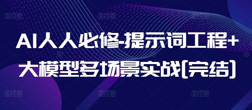 AI人人必修-提示词工程+大模型多场景实战[完结]-点子口袋网