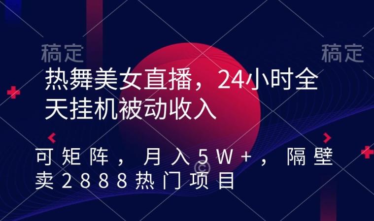 热舞美女直播，24小时全天挂机被动收入，可矩阵，月入5W+，隔壁卖2888热门项目【揭秘】-点子口袋网