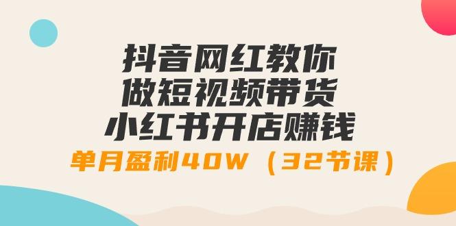 抖音网红教你做短视频带货+小红书开店赚钱，单月盈利40W(32节课)-点子口袋网