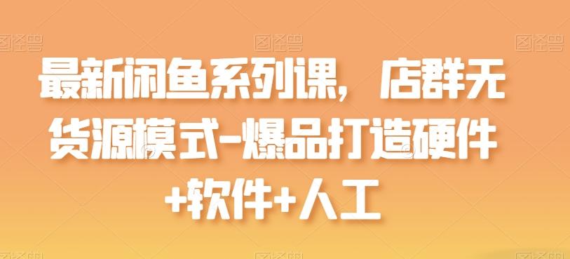 最新闲鱼系列课，店群无货源模式-爆品打造硬件+软件+人工-点子口袋网