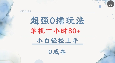超强0撸玩法 录录数据 单机 一小时轻松80+ 小白轻松上手 简单0成本【仅揭秘】-点子口袋网