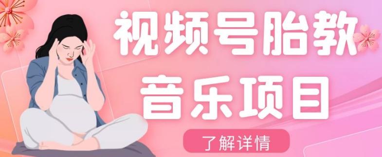 视频号胎教音乐项目，操作简单，0成本利润自己定，单日300+-点子口袋网