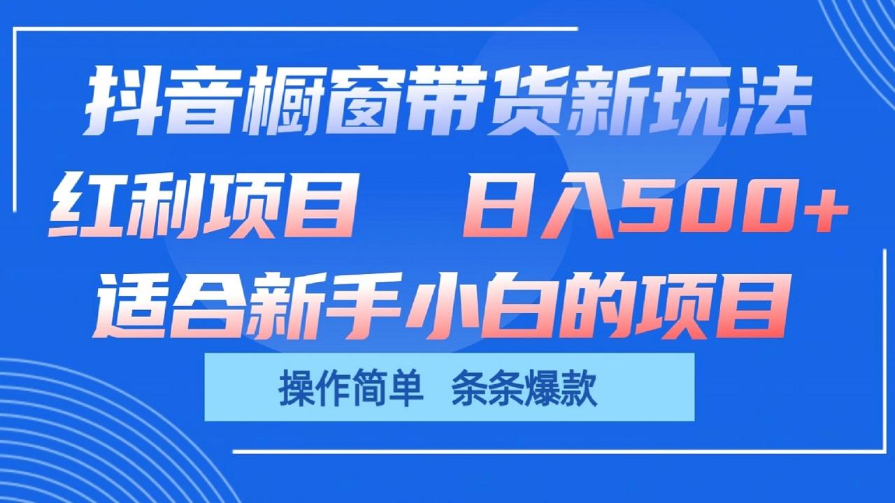 抖音橱窗带货新玩法，单日收益500+，操作简单，条条爆款-点子口袋网