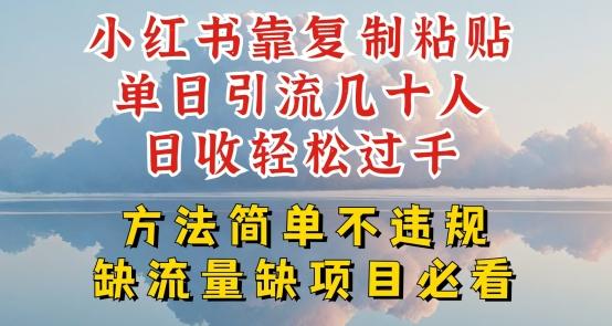 小红书靠复制粘贴单日引流几十人目收轻松过千，方法简单不违规【揭秘】-点子口袋网